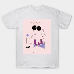 Kids Share a Hat Stick Figure T-Shirt